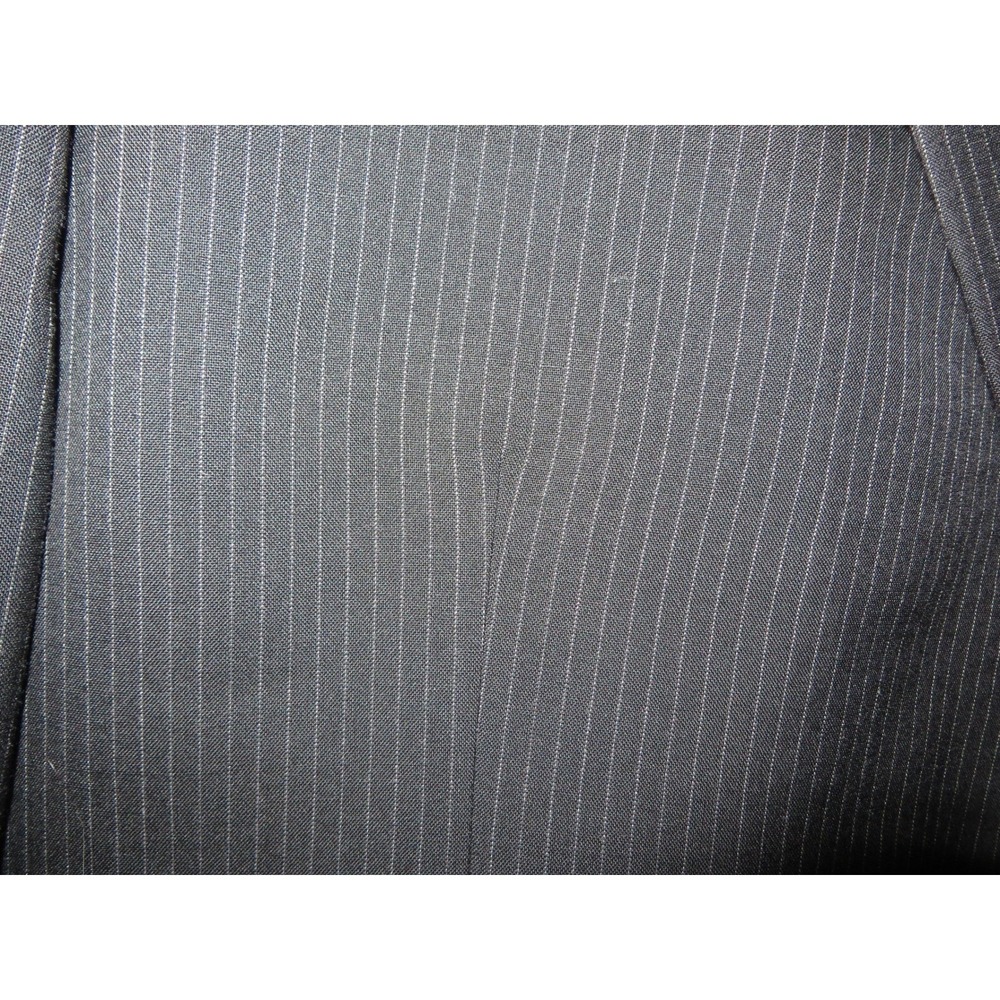 Jos. A. Bank Mens 46R Pinstripe Suit 100% Wool Charcoal Grey 2-Piece 40x26 Pants - Picture 3 of 16